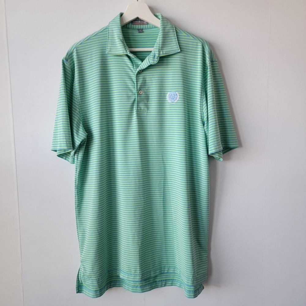 peter millar men's argyle country club Embroidered polo shirt sz M short sleeve